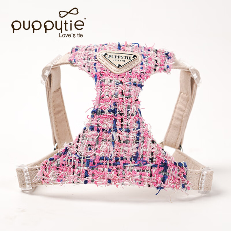 puppytie狗狗牽引繩小型犬遛狗繩幼犬狗繩子背心式泰迪博美寵物胸背帶 千金芭比-胸背(不含牽引繩) XXS碼-建議1-6斤