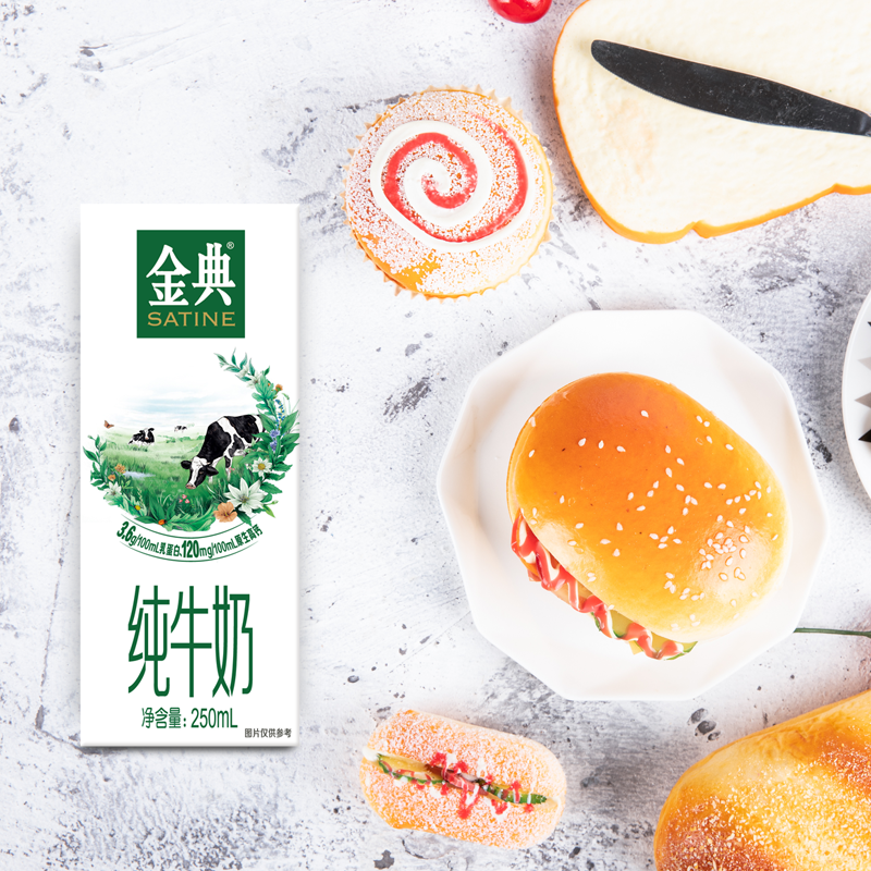 25973-伊利金典纯牛奶饮品250mlx12盒\/提儿童学生成人老人早餐奶原味常温(礼盒装)-详情图