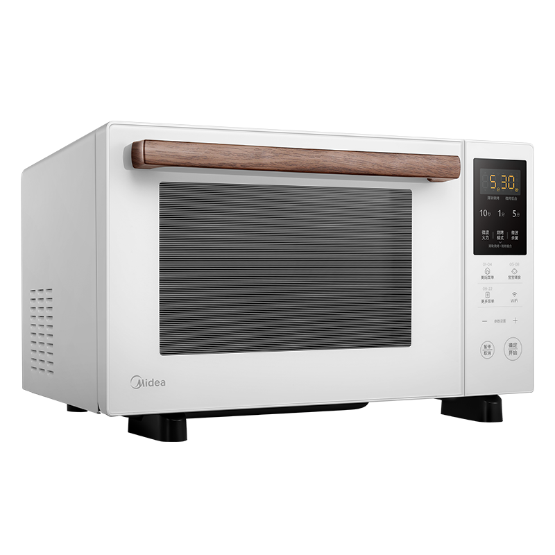美的(Midea) PC2322W变频家用微波炉光波烧烤炉 微波炉电烤箱一体机900W微烤一体23升 白色 智能控，海量云菜单，使用更便捷！