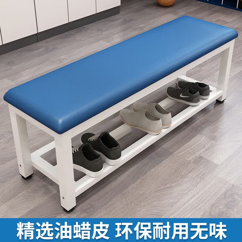 丘林瑟长条凳软包商场休息凳子健身房饭店培训坐凳床尾浴室更衣室换鞋凳 长80*宽35*高45【软包单层】