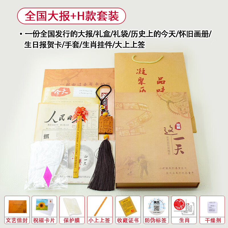 原版老旧报纸定制创意生日礼物人民日报等 全国大报 h款套装 2000年代