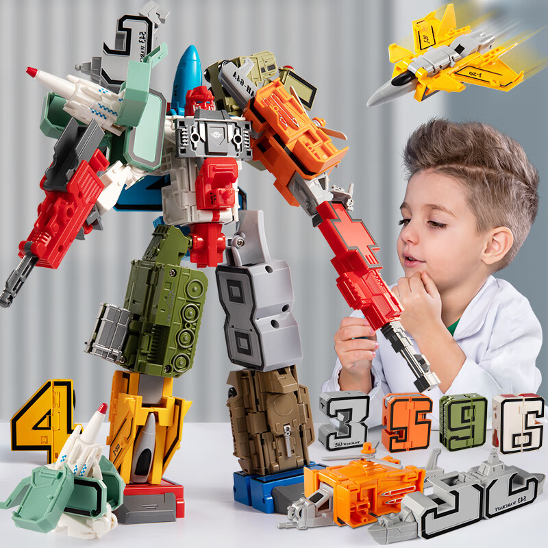 糖米数字玩具金刚变形合体汽车机器人早教桌面摆件男女孩儿童礼物礼盒使用感如何?