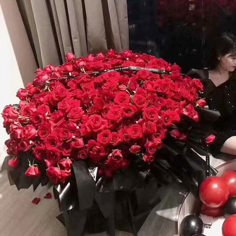 热带之恋99朵红玫瑰花束鲜花 同城配送生日礼物送女友老婆北京合肥