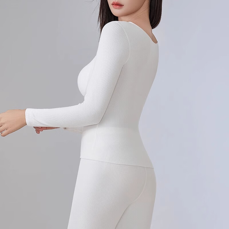 多情猫羊绒蚕丝保暖内衣10A抑菌暖宫带胸垫加绒秋衣秋裤套装秋冬打底衫 蕾丝V领黑色-上衣 【10A绵羊毛蚕丝】 L 【100-120斤】