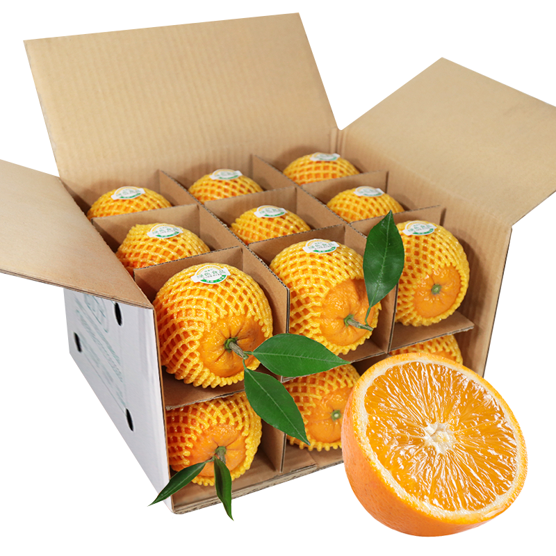 顺丰或JD快递 正宗秭归伦晚甜橙子 现摘当季新鲜水果 精品大果15-18颗礼盒装带箱10斤净8.8斤