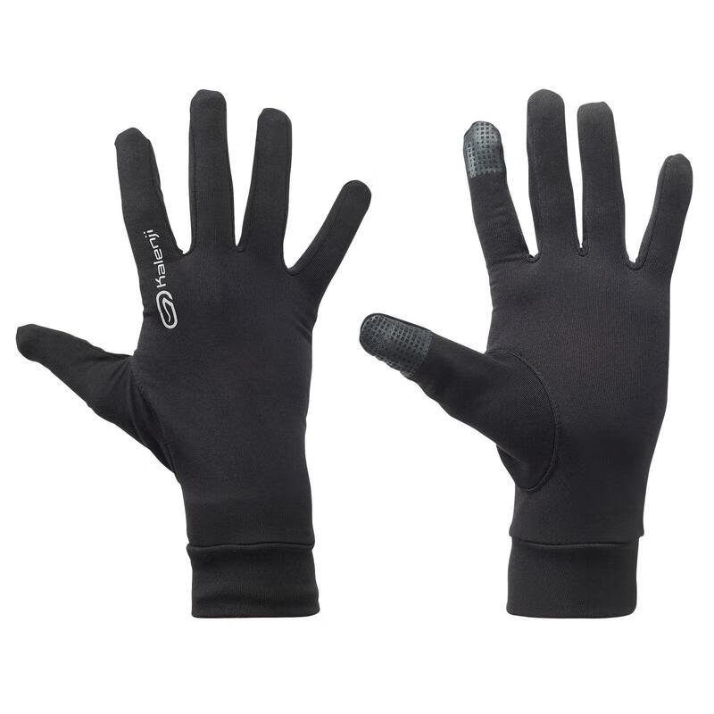 迪卡侬手套秋男女跑步健身骑行加绒保暖运动全指五指RUNC黑色紫色的和黑色的保暖有不同吗？