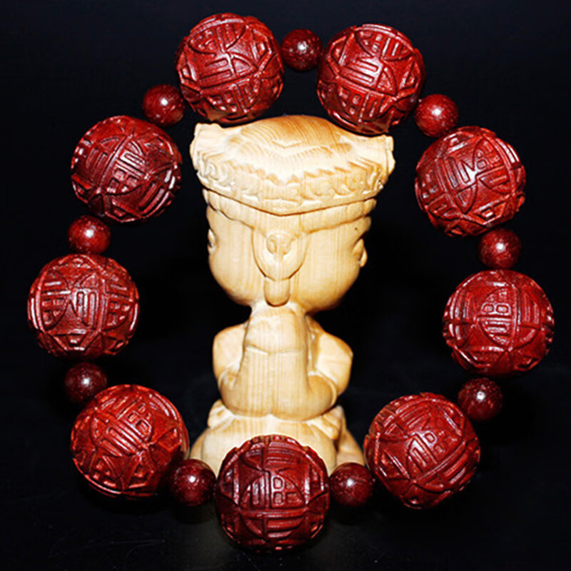 科檀五福临门佛珠手串   男士手串