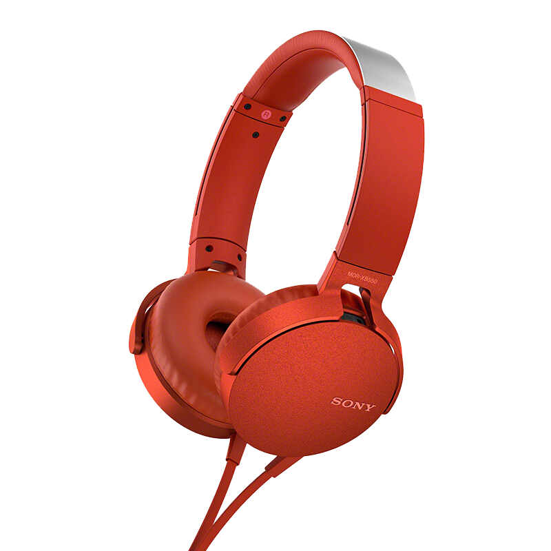 索尼（SONY）MDR-XB550AP 重低音立体声耳机 头戴式耳机 红色
