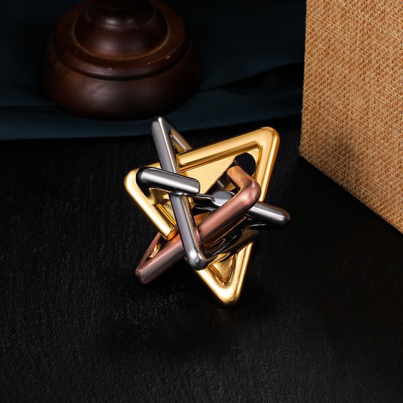 锁puzzle高难度烧脑有益儿童智力合金全套解环锁创意玩具 思维三角