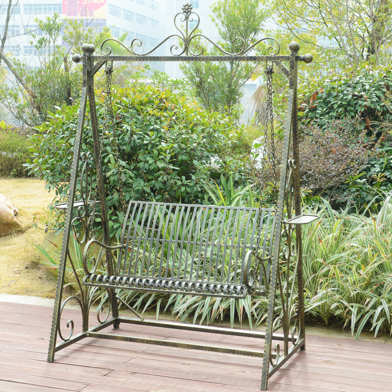 芊溪月户外秋千阳台吊椅摇椅室内家用铁艺秋千椅双人庭院吊篮休闲摇篮