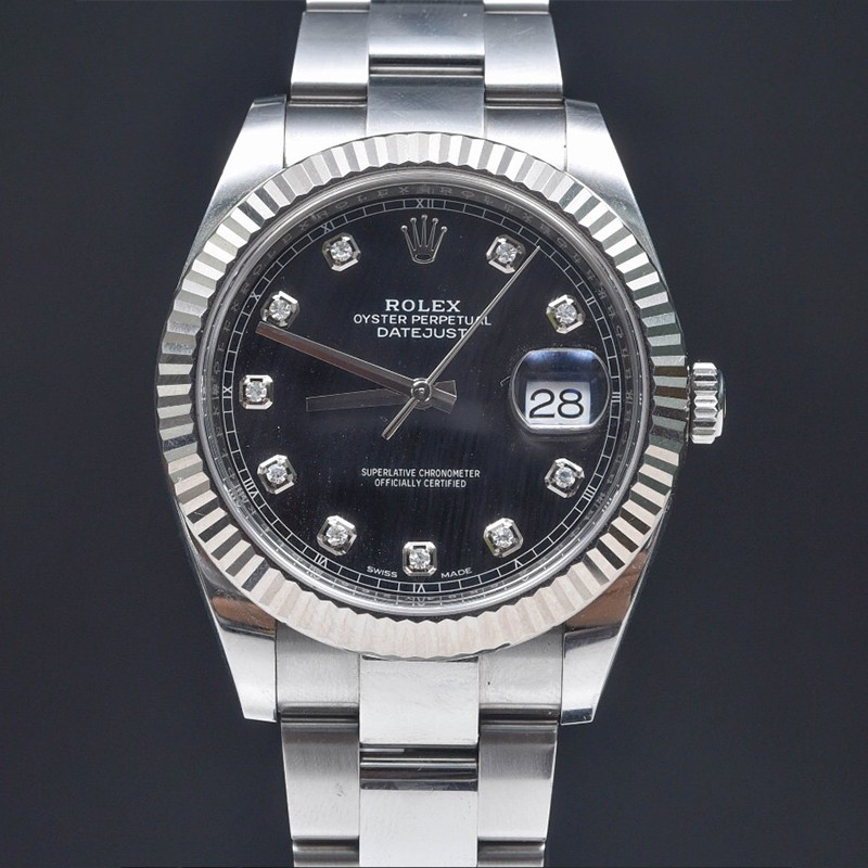 【二手95新】劳力士男表 日志型系列 自动机械 18k白金 日期显示