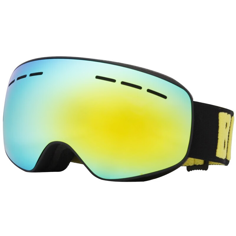 滑雪装备benice比耐思儿童滑雪眼镜柱面护目雪地 滑雪镜 儿童 5001黑框镀金