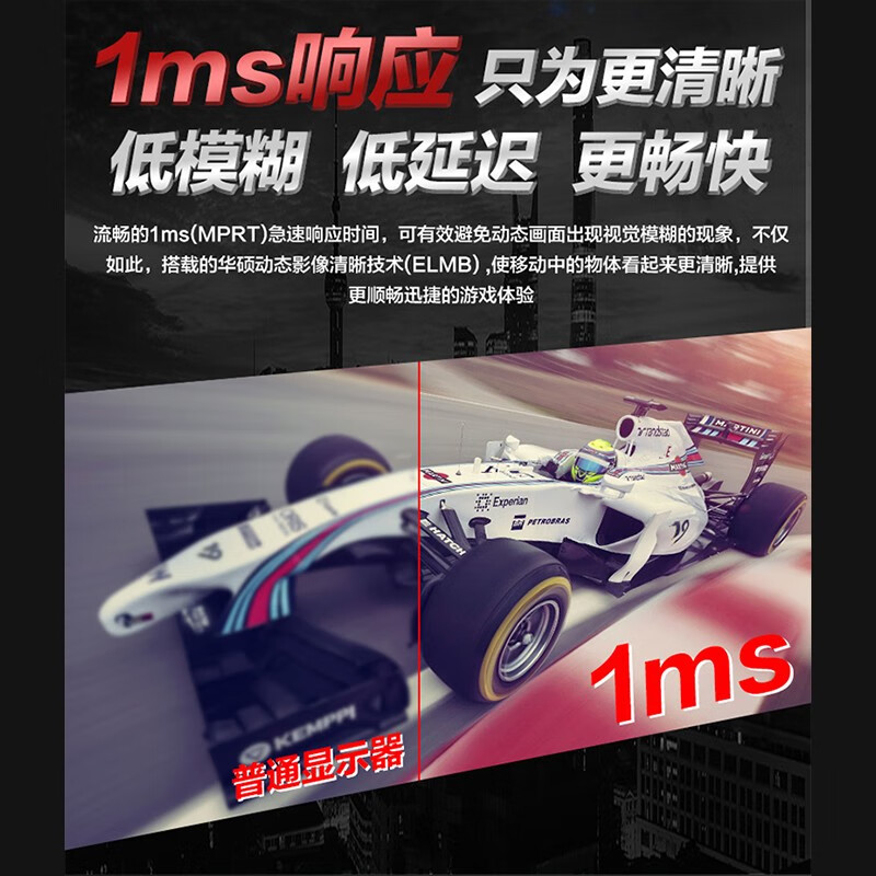 华硕 24英寸IPS小金刚165HZ电竞显示器VG259QR/VG249Q1A游戏吃鸡高清电脑显示器 VG249Q