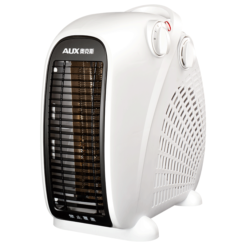 奥克斯（AUX）暖风机取暖器办公室电暖气家用节能台式电暖器热风机200A2 白色-双温控【升级2.2米加长加粗线】