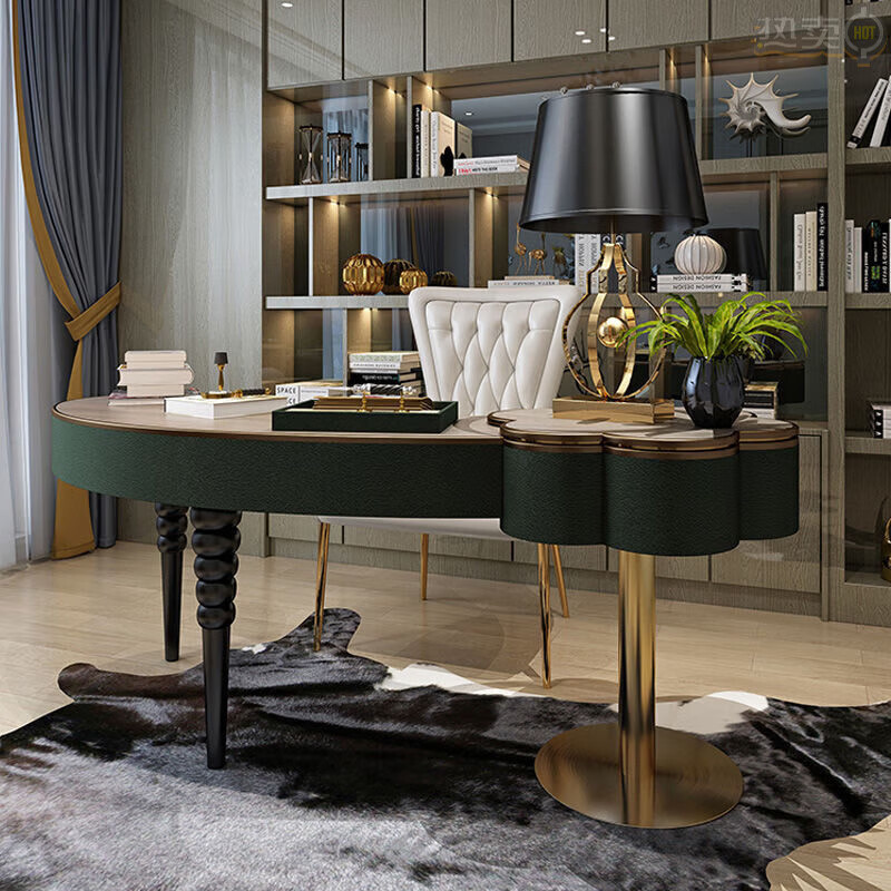 乐俏云贝意品轻奢后现代书桌椅简约美式办公桌写字台烤漆书房意式