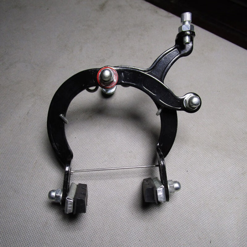 自行车加厚长臂夹器抱刹配件刹车c夹前刹普通单车用钳刹 黑色钢片前刹