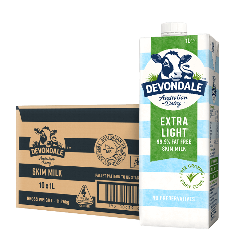 查询德运Devondale澳洲原装进口高钙脱脂纯牛奶1L*10盒整箱装早餐奶历史价格