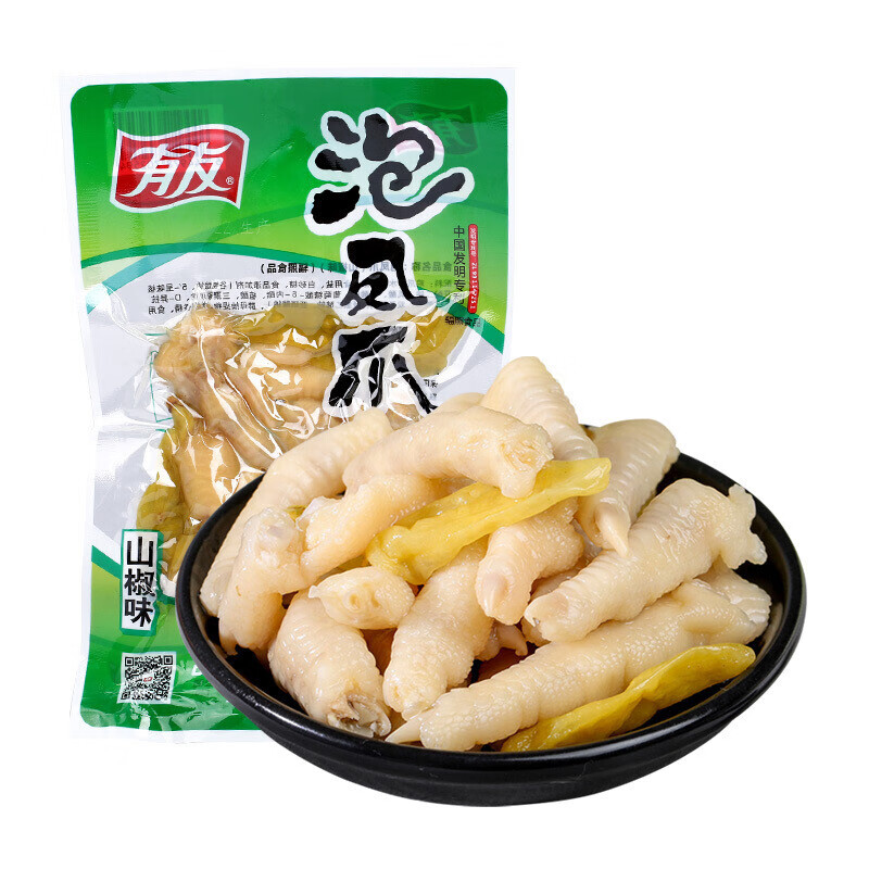 有友泡椒凤爪 山椒鸡爪重庆特产休闲零食鸡脚 小吃 山椒凤爪 95g