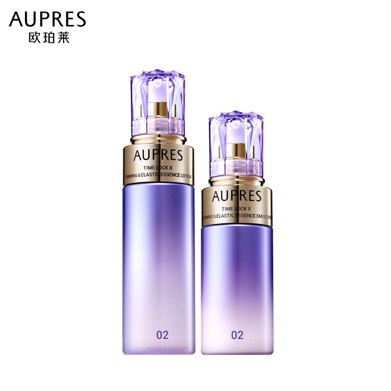 欧珀莱（AUPRES）圣诞礼物 时光锁紧致弹润精华水乳套装淡纹抗皱保湿  含补充装 【王牌水乳】滋润型2件套