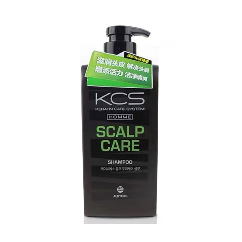 爱敬(kcs)韩国进口洗发水薄荷劲爽止屑男士洗发露控油清洁550ml 头皮