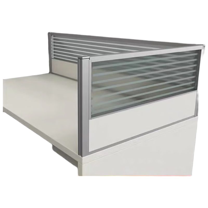 阁旺办公桌桌面屏风挡板防掉落围挡铝合金办公室隔板玻璃隔断定制