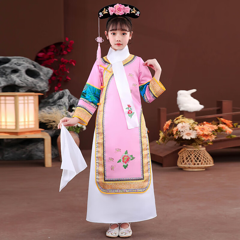 卡傲臻儿童格格服清朝古装有一个姑娘演出服女童满族服饰还珠格格服装