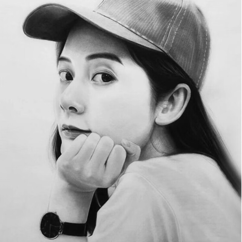 画画的子衿同款手绘画像定制真人照片素描代画彩铅油画头像约稿装饰画