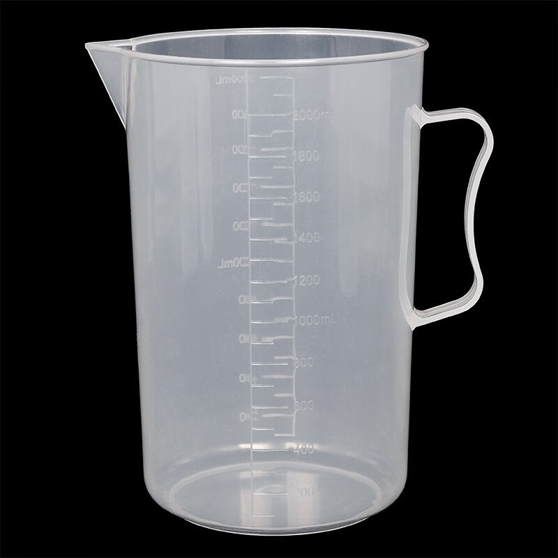 菲特美莱 带刻度多功能PP塑料计量杯厨房烘焙奶茶店器具家用加厚带手柄大容量量杯 2000ml