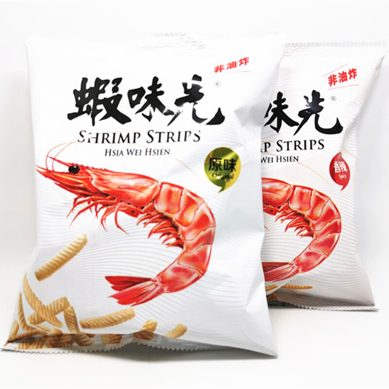 台湾虾味先60g虾条膨化食品薯片虾片原味香辣进口非油炸零食小吃 虾味先原味*1包