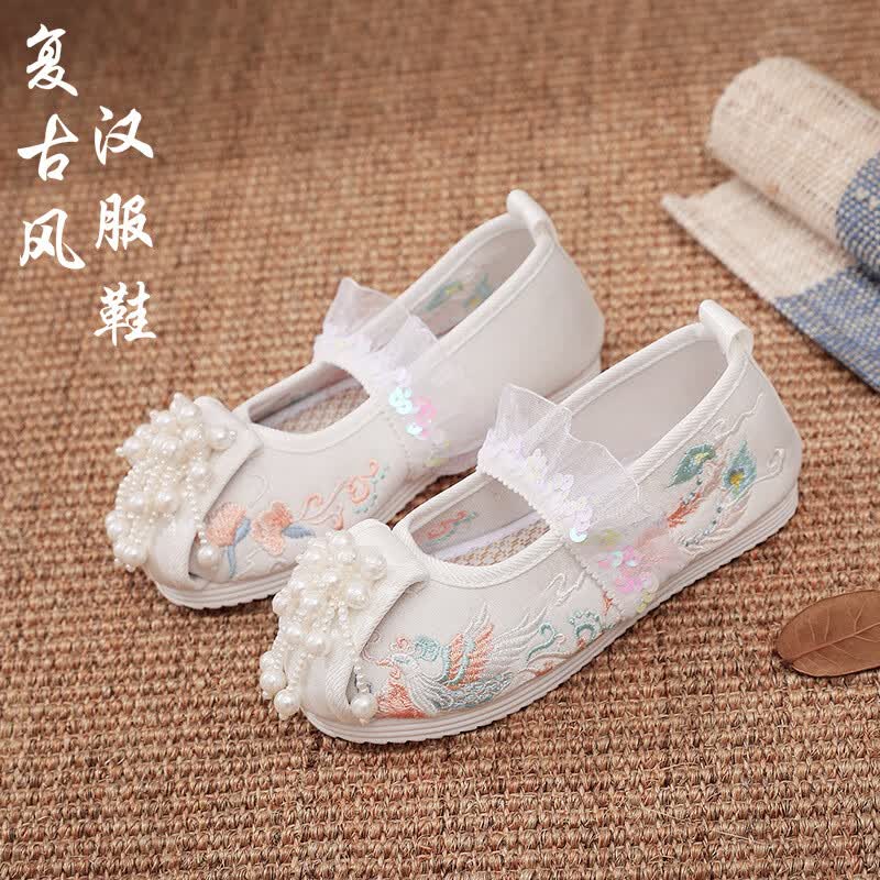 魅蜜妃【儿童祥瑞】汉服鞋子古装儿童绣花鞋民族古风唐装童鞋 白色【儿童祥瑞】 35使用感如何?
