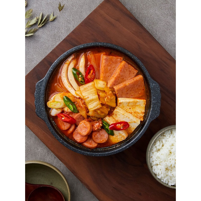 贝棋禾韩式部队火锅部对火锅材料芝士年糕火锅组合套餐部队锅料 部队