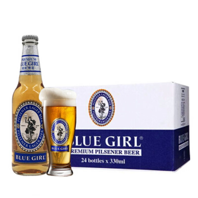 蓝妹（BLUE GIRL）蓝妹啤酒 酷爽啤酒 清啤 拉格啤酒 瓶装 330ml*24瓶 整箱装 330mL 24瓶