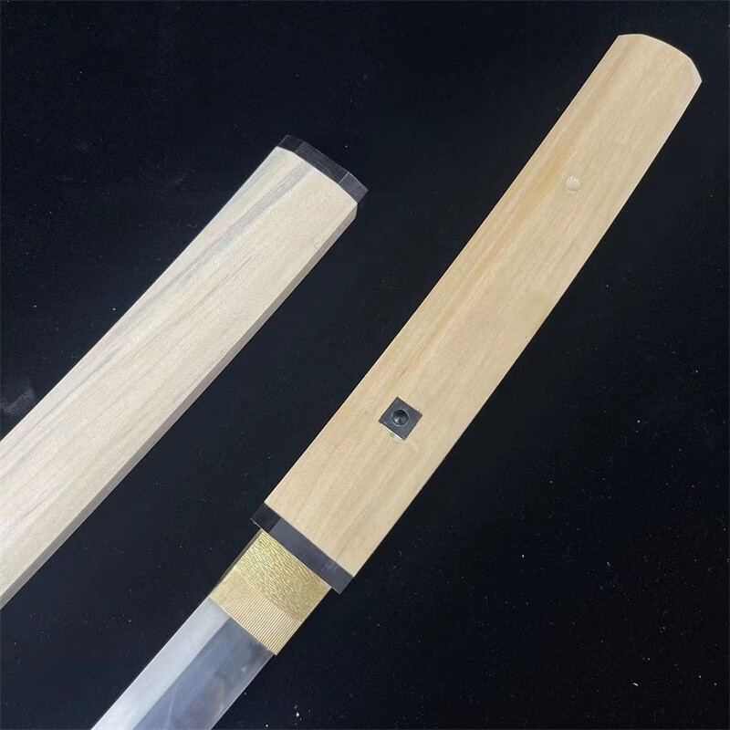 品剑轩白木居合一体刀长款打刀高碳钢烧刃刀日本刀日本剑未开刃 白色