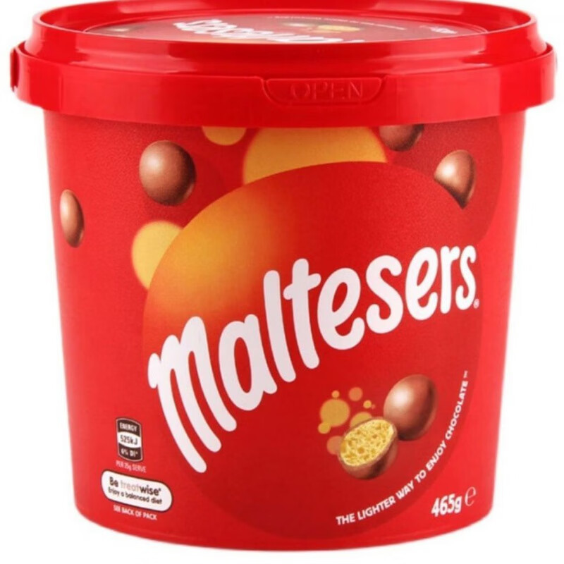 食芳溢澳洲进口麦提莎Maltesers麦丽素夹心巧克力豆球桶装网红零食465g 465g日期至9月5