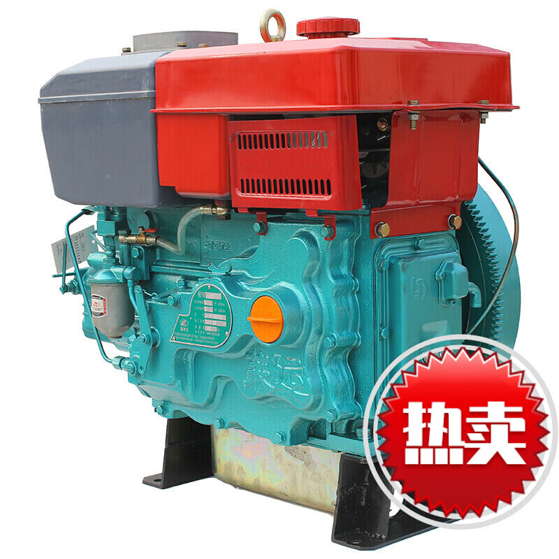 定制4e莱动系列双循环电启动4马力单缸柴油机农用动力定做 红色