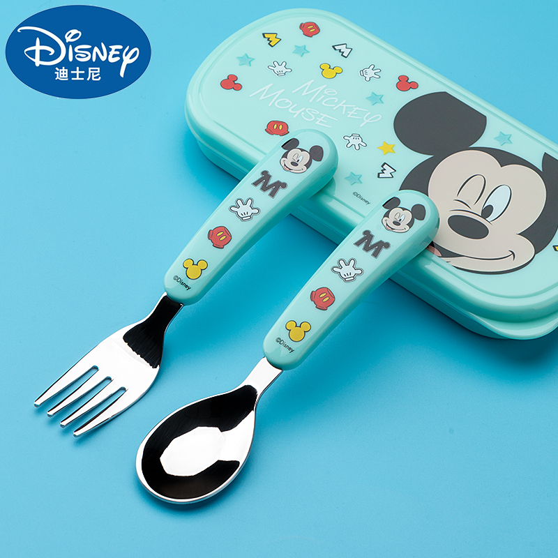 迪士尼(disney)儿童餐具套装筷子训练筷勺子叉子宝宝餐具勺叉练习汤勺