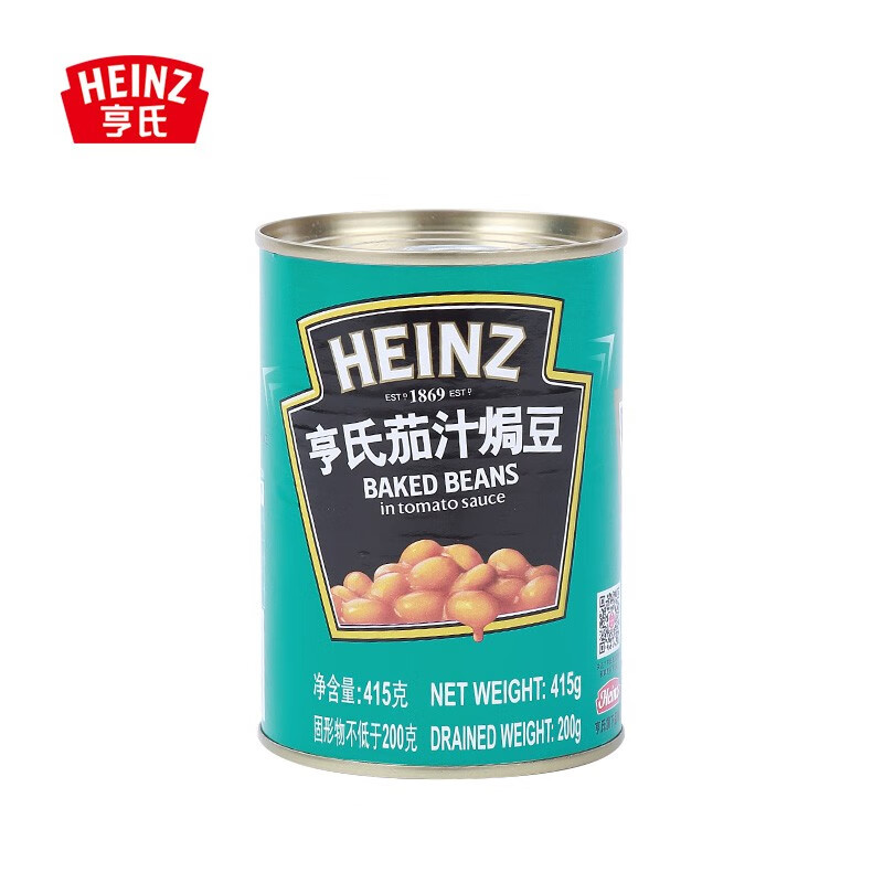亨氏(Heinz) 罐头 茄汁焗豆 早餐芸豆罐头 415g 卡夫亨氏出品