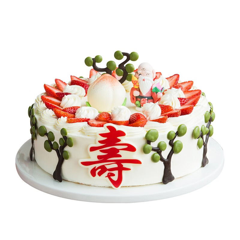 幸福西饼 生日蛋糕 寿比南山2磅 水果奶油长辈祝寿蛋糕