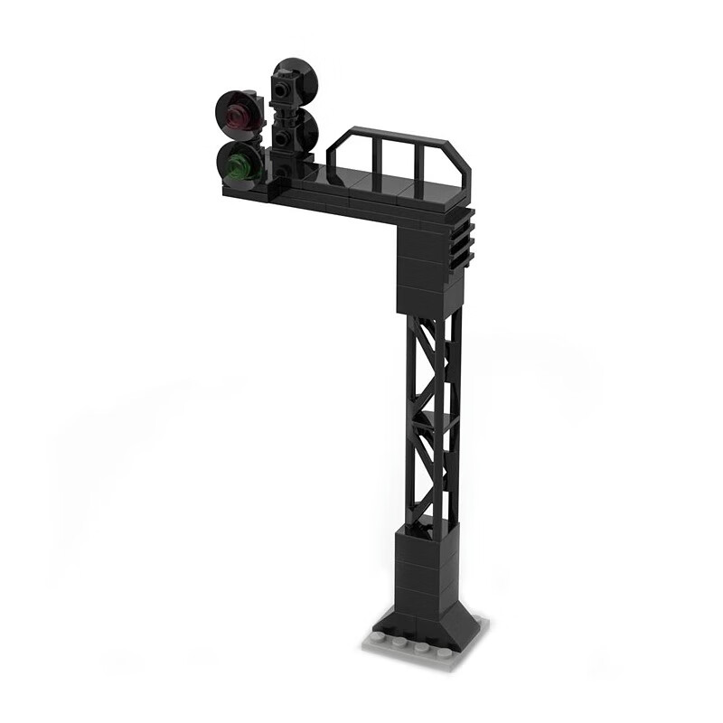 煦萌创意moc小颗粒积木场景火车轨道车益y智儿童拼装玩具动车模型乐高