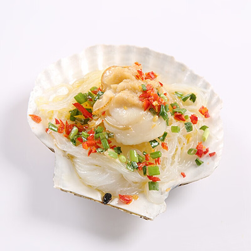 伯贤 大连蒜蓉粉丝扇贝 烧烤加热即食虾夷扇贝10个装