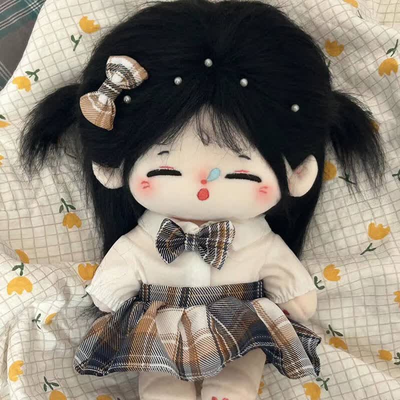 早稻牛棉花娃娃20cm娃衣现货无属性公主裙子公仔衣服卫衣背带裤毛绒玩具 JK英伦格子裙套装 适合20厘米娃娃(无公仔)使用感如何?