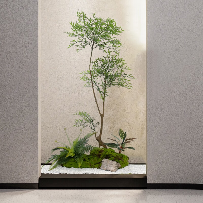 森空间仿真绿植造景搭配装饰微景观玄关角落植物摆件简约风格软装