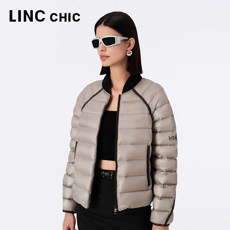 金羽杰秋季新款黑金面包服女短款轻暖立领保暖宽松羽绒服女士Y23301225 耐久银灰 XS 适合110斤以下