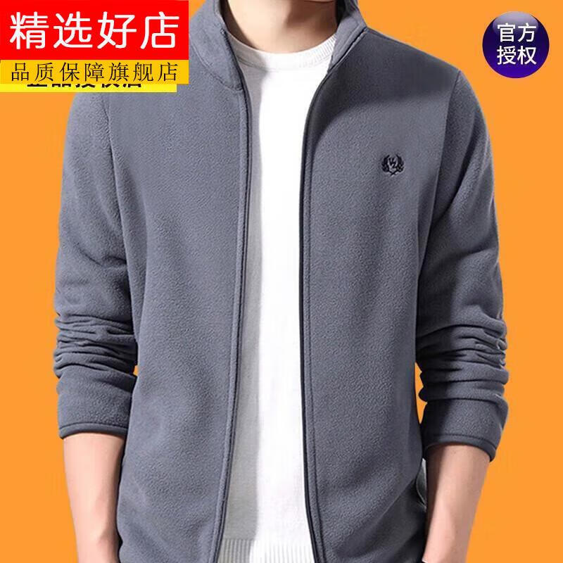 ceock纯棉长袖秋季摇粒绒外套男士秋冬夹克加绒加厚羊羔绒抓 旗舰8899