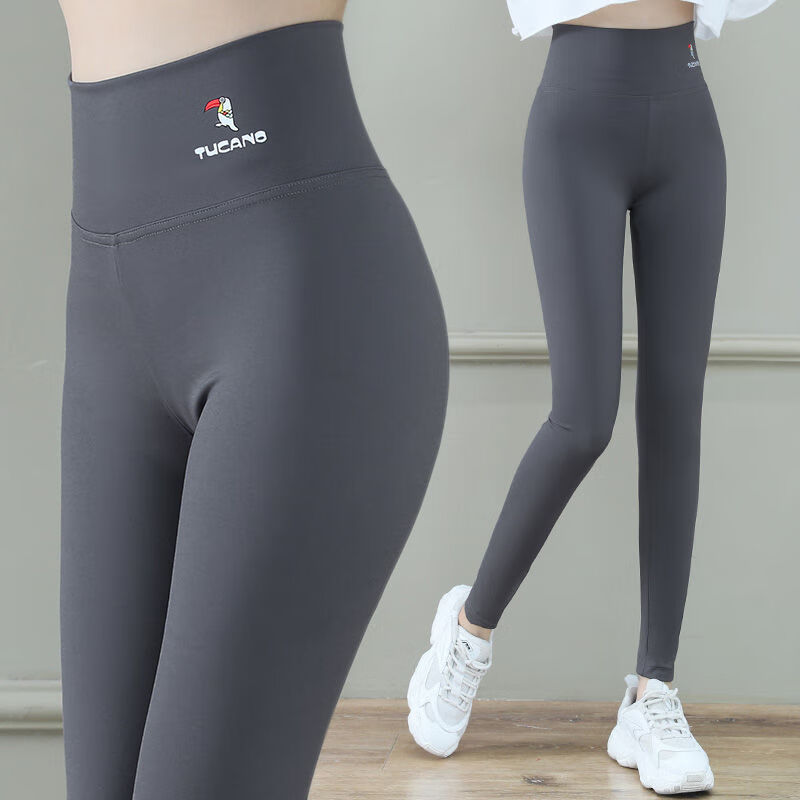 啄木鸟高档品牌鲨鱼裤打底裤女秋冬款外穿款提臀高腰瑜伽裤子简约针织