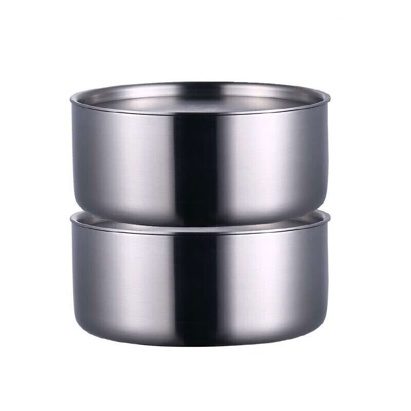 费纳斯（FEiNASi）304不锈钢蒸碗 家用不锈钢带盖汤碗蒸蛋蒸饭碗炖盅: 带盖蒸碗-两个