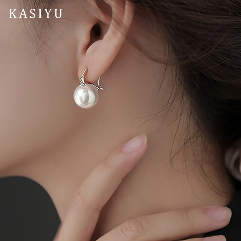 KASIYU925银针珍珠耳环2023新款气质小众耳钉高级感女耳饰送女友礼物 珍珠耳环