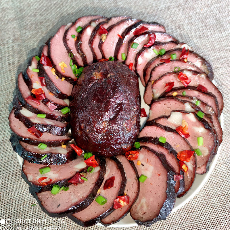 农家自制柴火丸子湘西特产猪血粑粑 猪血丸子2袋4个720克配腊鸭腿1个