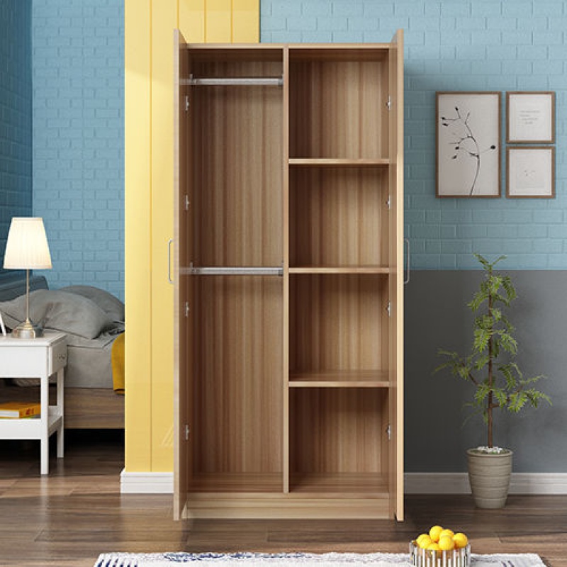 予轩灵衣柜简易木质小木柜子组装宿舍环保收纳储物柜实木家具 环保浅