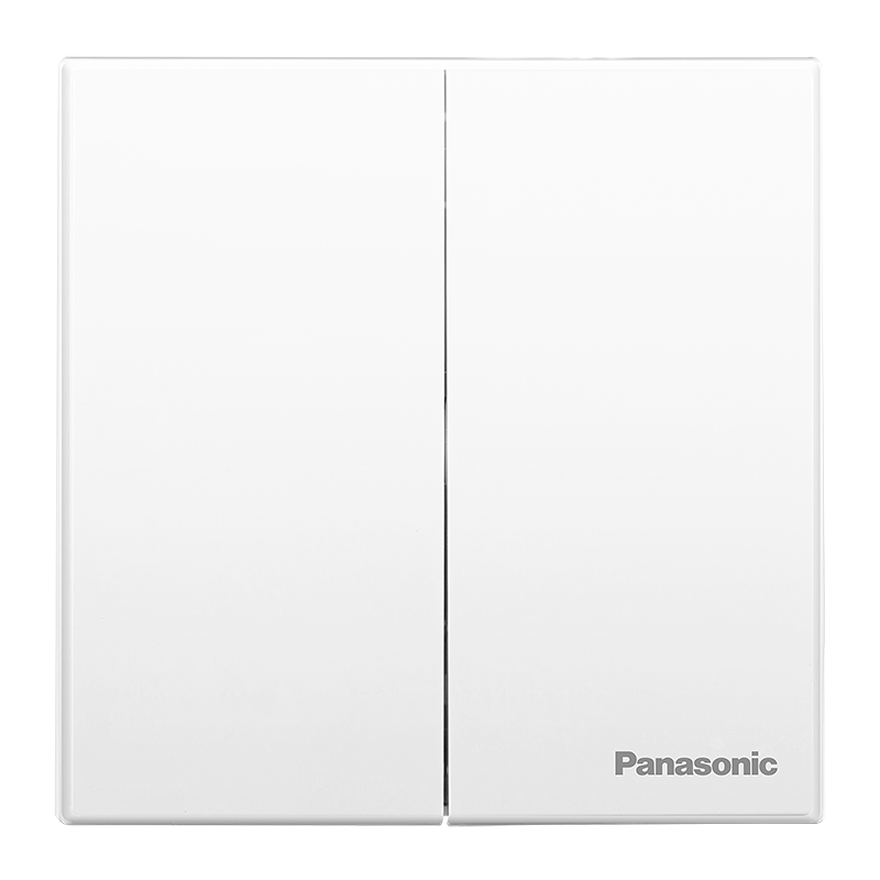 松下（ Panasonic） 开关插座面板 二开单控开关面板 双开单控墙壁开关 悦宸系列86型 WMWM503 白色